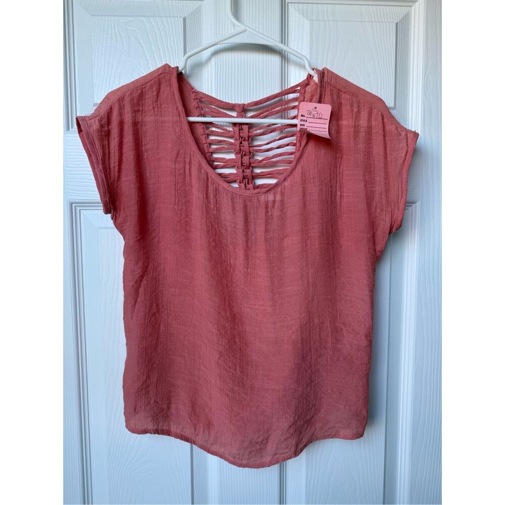Mine Blouse Small Women's Peach Lightweight Sheer Beach Summer